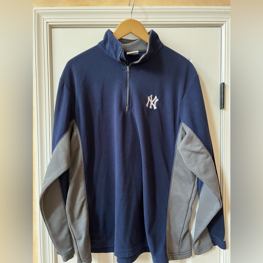 Majestic MLB NY Yankees fleece navy quarter zip x-large BASEBALL